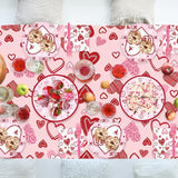 122PCS Valentine's Day Party Supplies Pink Heart Paper Plates