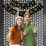 BRAVESHINE Silver Party Snowflake Backdrop - 2 Pack Hanging Foil