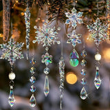 Christmas Tree Decorations Crystal Ornaments - 18pcs Iridescent
