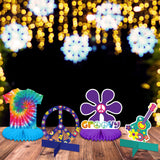Nezyo 12 Pcs Tie Dye Hippie Party Honeycomb Centerpieces Decorations