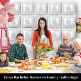 White Square Foil Balloons 25 Pcs Metallic White Balloons Wall