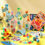 172 Pcs Under the Sea Party Favors Set Include Cup Straw Stamp Clap