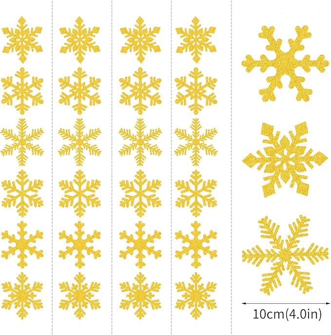 Gold Snowflake-Snow Christmas Party-Decorations Garland - 6pcs Winter