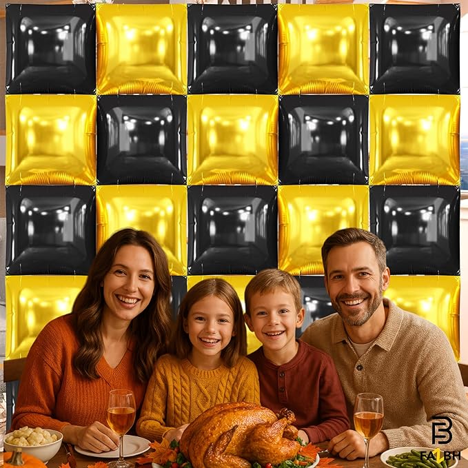 XtraLarge Black and Gold Balloon Wall Backdrop 22 Inch Pack of 25