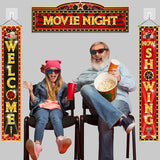 3 Pcs Movie Night Porch Banner Decorations Movie Theme Party Hanging
