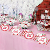 96Pcs Cherries Theme Plates and Napkins Pink Bow Cherry Birthday Party