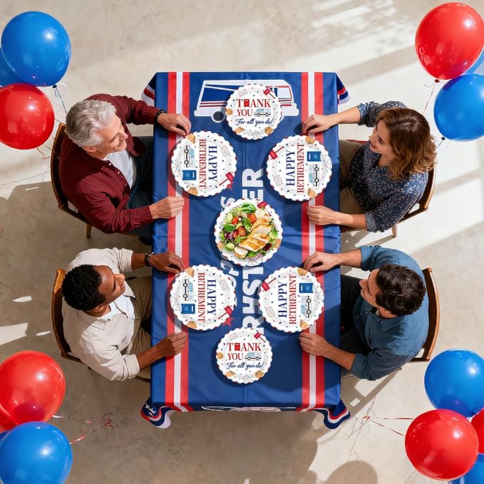 96 Pcs Mailman Retirement Party Decorations Red Blue Mail Happy