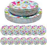 Eunika 80 PCS Summer Beach Party Paper Plates 40 PCS 9 Inch & 40 PCS