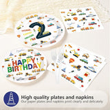 96Pcs 2nd Birthday Cars Party Supplies Transportation Theme Birthday