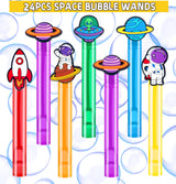 24Pcs Space Bubble Wands for Kids Astronaut Party Favors Supplies