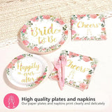 96 Pcs Bachelorette Party Decorations Rose Gold Bride Shower Plates