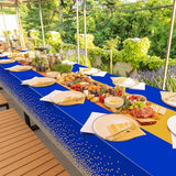 6Pcs Blue and Gold Tablecloth Party Decorations,Plastic Royal Blue