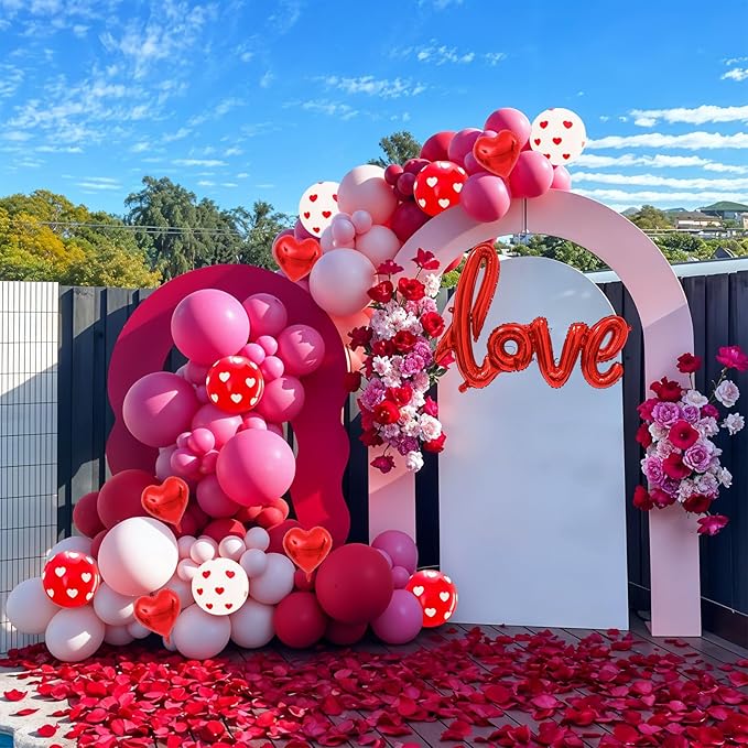 Valentines Day Balloons Arch Garland Kit 126Pcs Red Pink Valentines