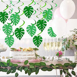 64 Pcs Hawaiian Luau Party Palm Leaves Swirl Decorations Hanging