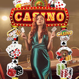 10 Pcs Casino Theme Party Decorations Casinos Night Porch Sign