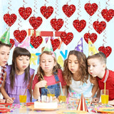 36 Pcs Valentine's Day Hanging Decorations Heart Hanging Swirl