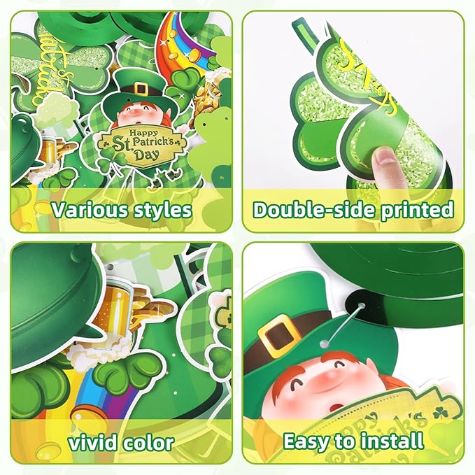 Pre Strung St Patricks Day Decorations Shamrock St Patricks Day