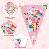 Faccito 49 Ft 60 Pcs Tea Floral Party Paper Bunting Decor Outdoor