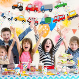 Hooqict Happy Birthday Banner Transportation Birthday Decorations Car