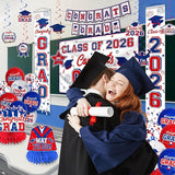 Graduation Decorations 2026 White Blue and Red Graduation Party Decor