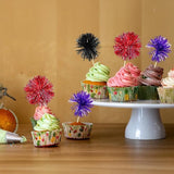 Gyufise 30Pcs Foil Firework Cupcake Toppers Sparkle Tinsel Cake #27