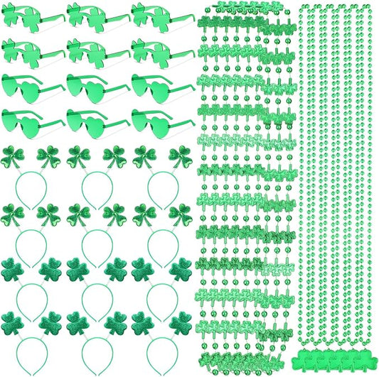 36 Pieces St Patricks Day Favors Set Including 12 Shamrock Glasses