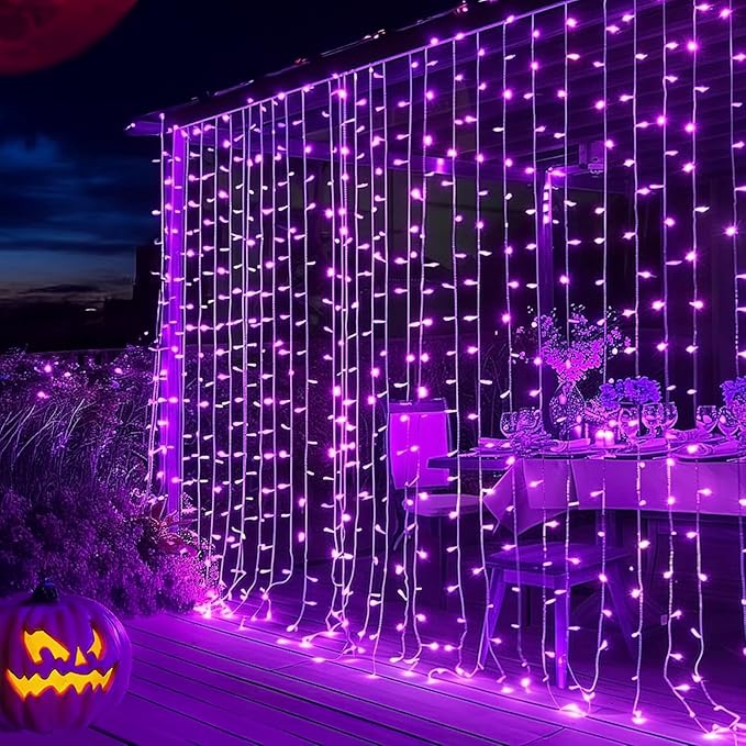 Dazzle Bright 300 LED Christmas Curtain String Lights Halloween