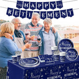 142Pcs Retirement Tableware Party Decorations Happy Retirement
