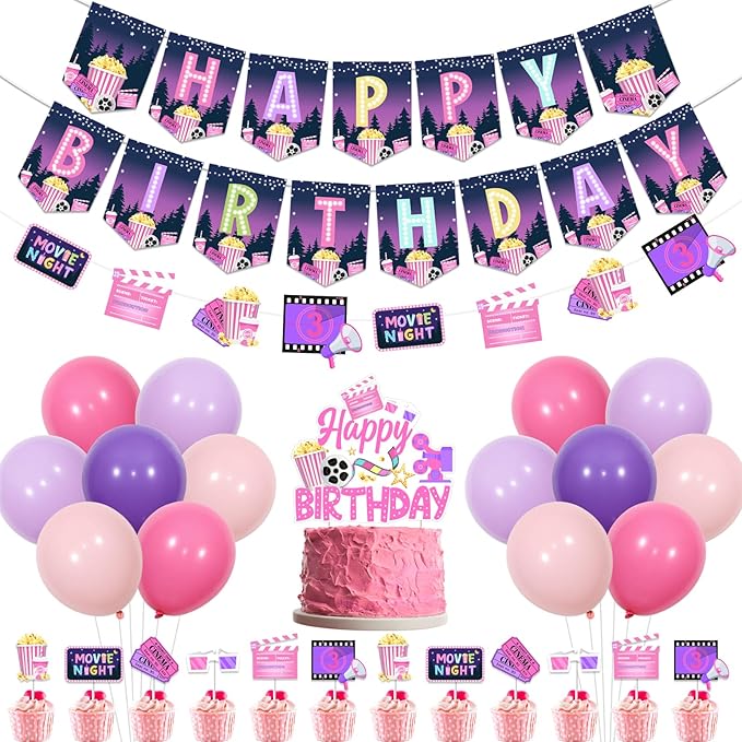 Movie Night Party Decorations Girls Movie Birthday Party Decorations