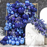 PartyWoo Metallic Blue Balloons 100pcs Different Sizes of 18 12 10 5