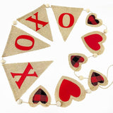 Valentine's Day Party Decorations Felt XOXO Sign Triangle Pennant