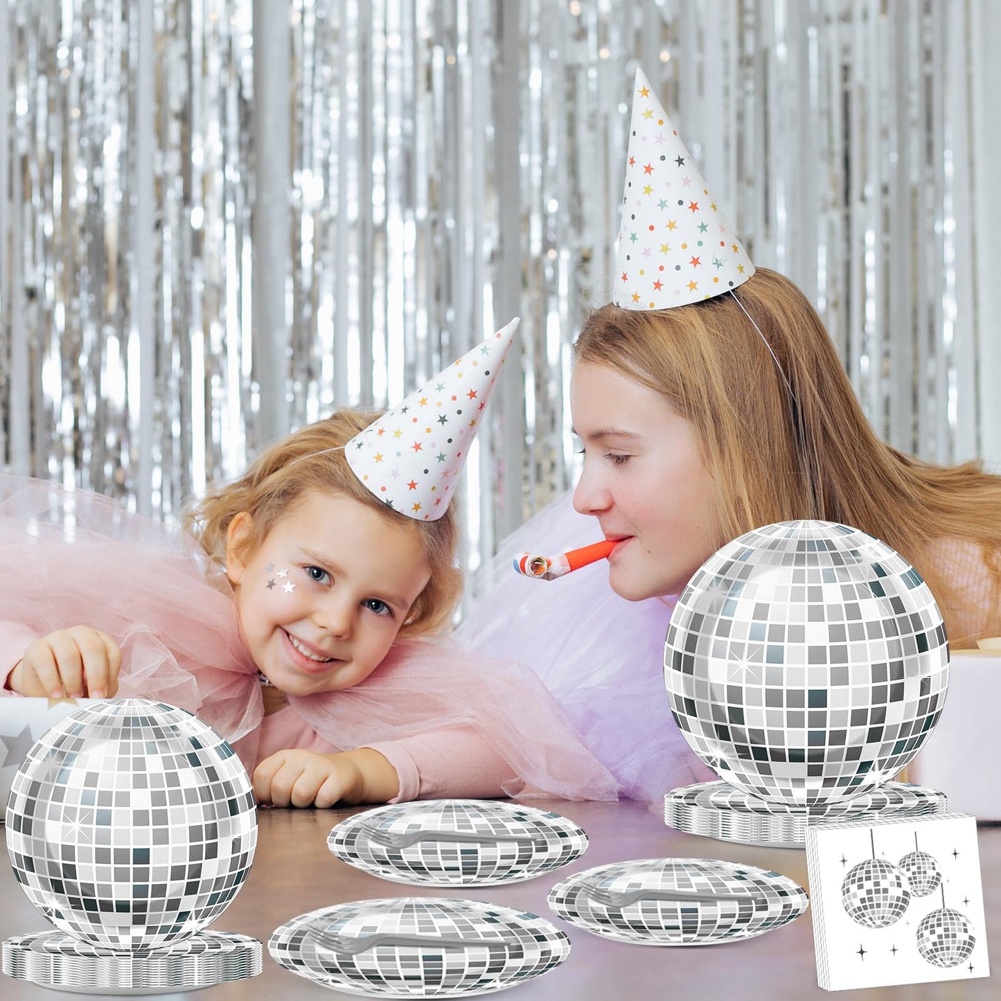 200PCS Disco Theme Party Plates and Napkins 1970s Birthday Party