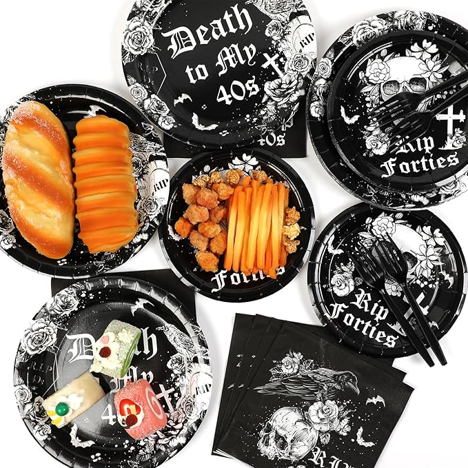 100 Pcs 50th Birthday Plates and Napkins Party Supplies Death To My