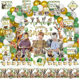 Safari Birthday Decorations 140Pcs Zoo Jungle Animal Theme Party