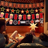 5 Pcs Movie Night Party Decorations Now Showing Banner Hanging Movie
