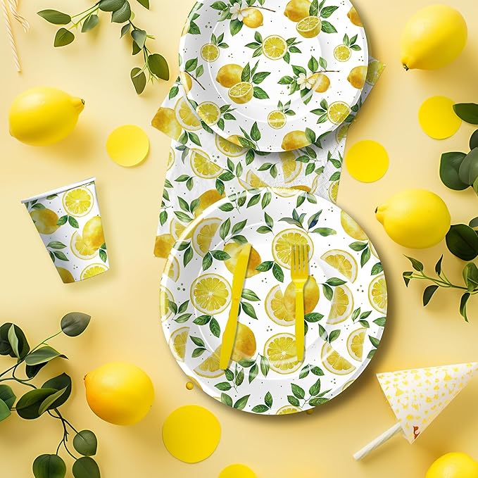 Lemon Party Decorations Tableware Disposable Summer Theme Lemon