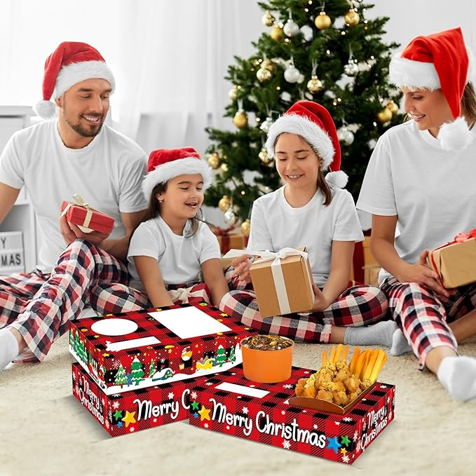 50Pcs Christmas Party Supplies Movie Night Paper Snacks Boxes Xmas
