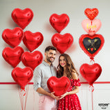 KatchOn, Red Heart Balloons Decorations - Pack of 13 | I Love You