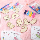 28 Sets Unicorn Party Favors Wood Painting Craft Kits with Art
