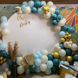 Togvu Dusty Blue Balloon Set, 60 Packs 12 Inches Metallic Chrome Gold