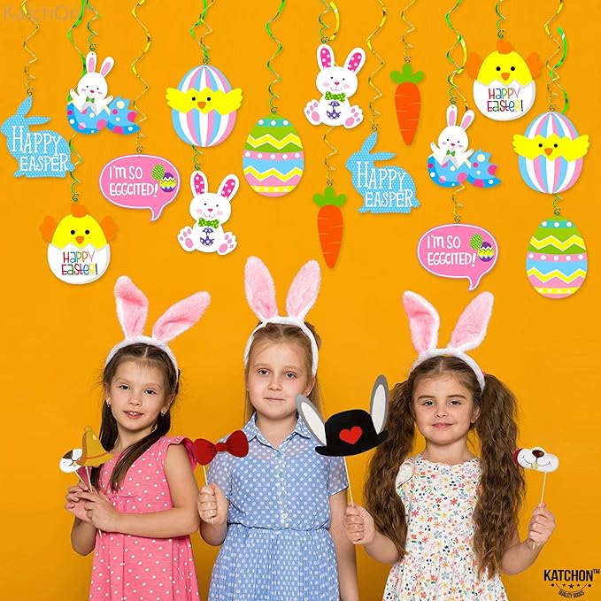 Easter Hanging Swirls Decorations 46 Pack No DIY Easter Decorations