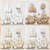Amandir 153 Pcs White Sand Metallic Champagne Gold Balloons Arch