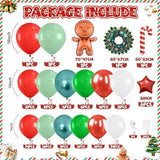 Christmas Tree Garland 120 PC Metallic Green and Red Balloon Garland