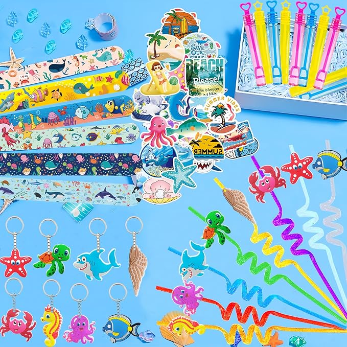 110Pcs Under the Sea Party Favors Ocean Party Favors Cute Sea Animal