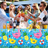 Thyle 3 Pcs Pool Party Tablecloth Plastic Summer Beach Table Cover 54
