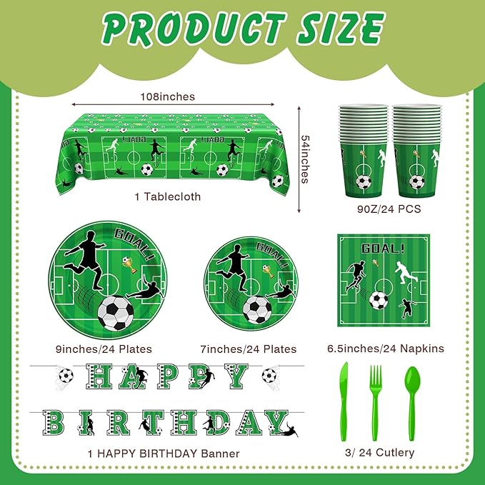 Soccer Birthday Decorations 170 Pcs Soccer Party Decorations