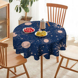 Moon Sun Round Tablecloth Vintage Star Magical Galaxy