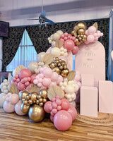 Pink and White Balloon Arch Kit 121PCS Pink and Gold Balloon Garland
