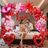 363PCS Valentines Day Balloon Arch Kit with 200 Rose Petals Heart