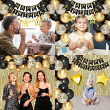Black Gold Birthday Decorations Gold Party Decorations Set with